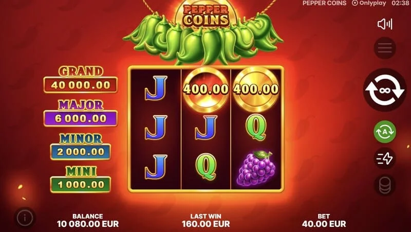 Pepper Coins - Hold and Win turunda bonus jetonlar