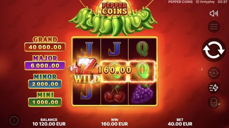 Pepper Coins - Wild ve kazanan kombinasyon
